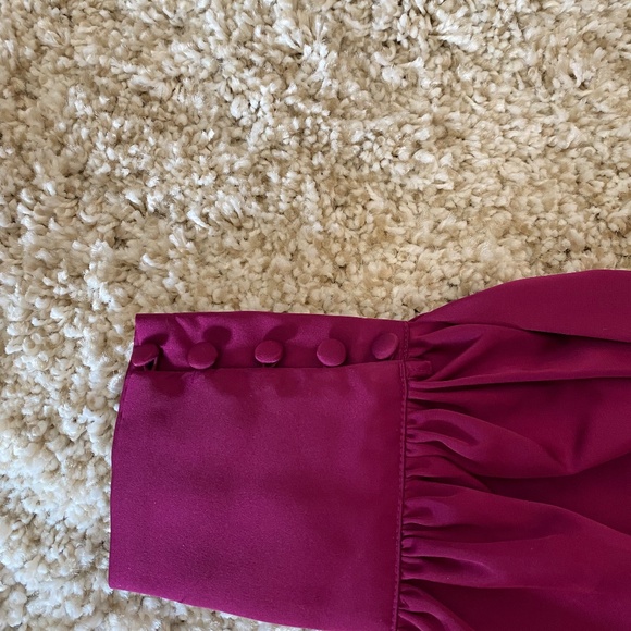 Express Fuchsia Satin Blouse, Size M - Picture 3 of 8